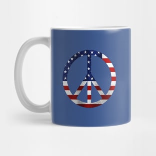 American Flag Peace Sign Mug